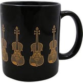 Coffee Mugs Black and Gold Series Violin 11 oz.